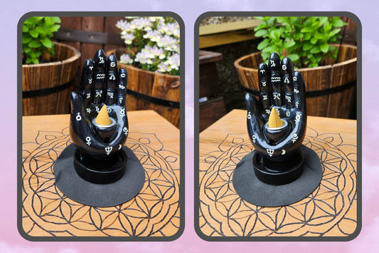 Nemesis Now ~ Palmistry Backflow / Incense Holder ~ Black