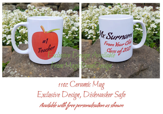 Exclusive Design Ceramic Mug - #1 Teacher (Plasticine Apple)