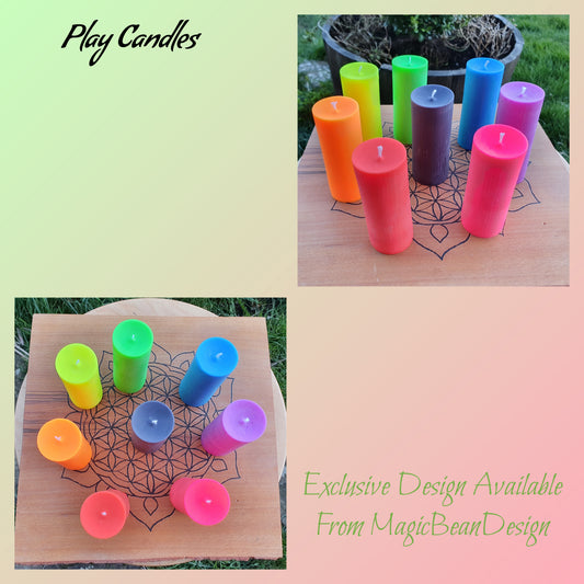 UNscented Large Wax Play Candle x 1 - designed for Wax Play, BDSM, kink, UV Reactive