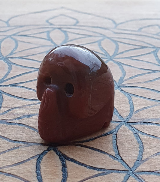 Carved Red Jasper Skully