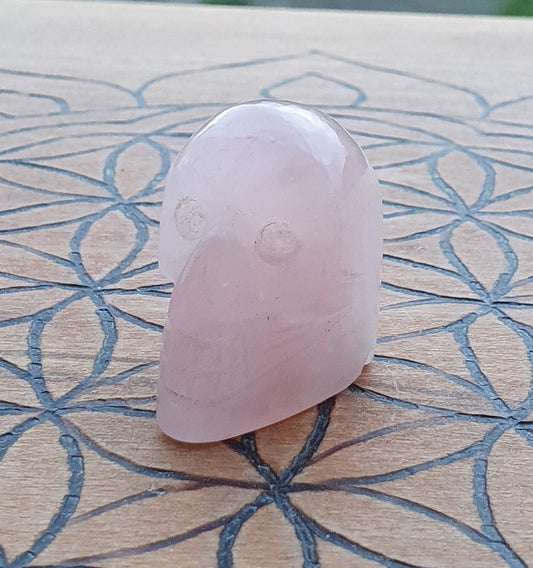 Carved Rose Quartz Skully