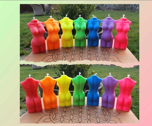 Novelty Shaped Candles - Pregnant Body / Mother Goddess (UV Reactive / UNscented)