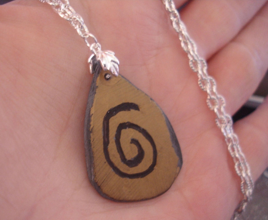 Spirit symbol slate necklace - hand etched