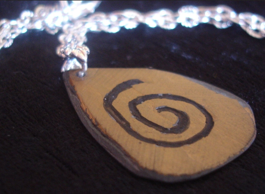 Spirit symbol slate necklace - hand etched