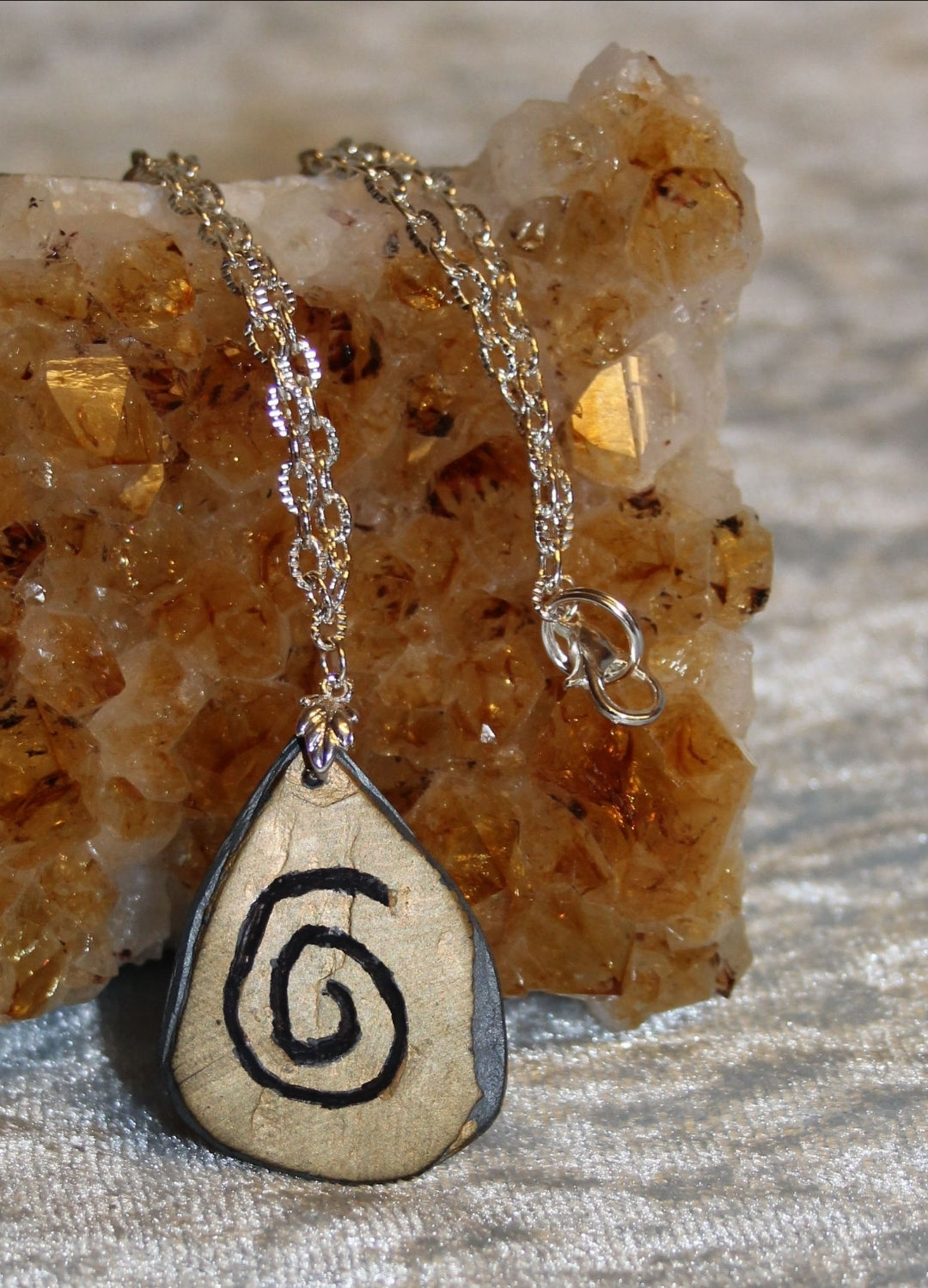 Spirit symbol slate necklace - hand etched
