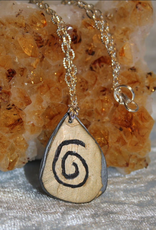 Spirit symbol slate necklace - hand etched